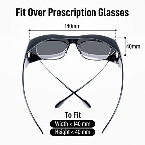 Bloomoak Polarized Super Dark Sunglasses/Wrap Around Over Glasses -Category 4/UV 400 Protection For Sensitive/Photophobia3