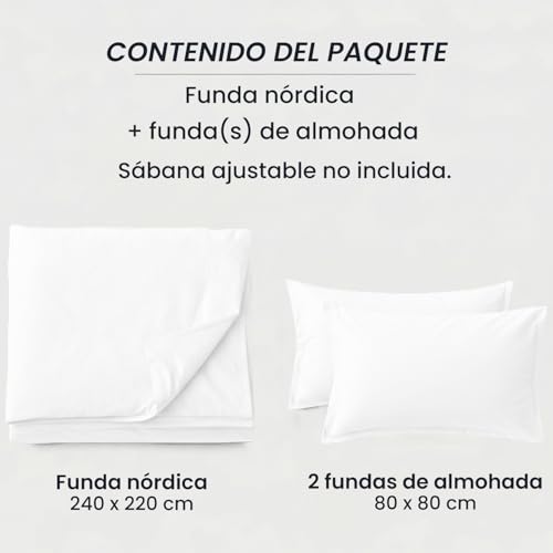 Miniatura 4 de Livinease Funda Nordica 220 X 240 - Microfibra Juego De Funda Edredon 220x240 Cm Y 2 Fundas De Almohada 80x80 Cm - Juego De Funda Nórdica Blanco