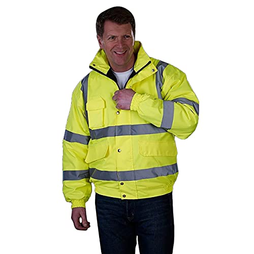 Grafters Unisexe Haute Visibilité Imperméable Bombardier Veste - Jaune, S Cover