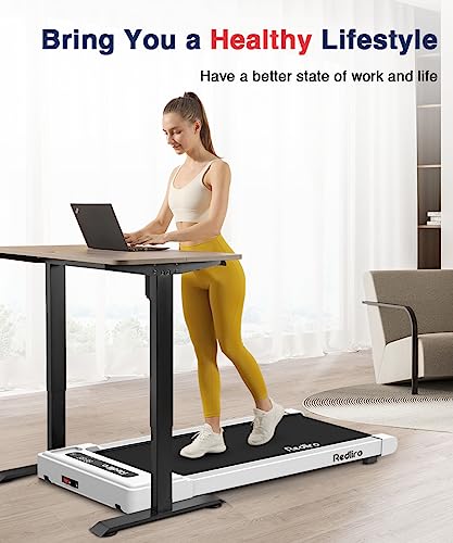 Redliro Walking Pad Treadmill Under Desk, Portable Mini Treadmill With Remote Control, Bluetooth, 265Lbs Max Weight, Installation-Free Jogging Machine For Home/Office #TOP1