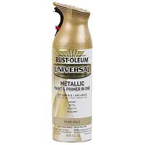 Rust-Oleum 245221 Universal All Surface Metallic Spray Paint, 11 oz, Pure Gold
