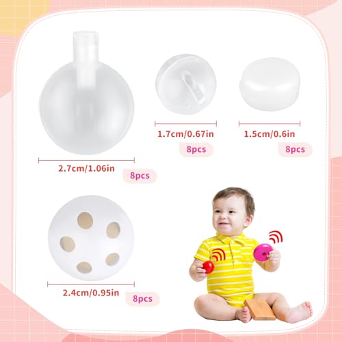 RISF 32 Stück Rasseldosen Rasselbällen und Kuscheltiere Quietscher zum Einnähen Set, Niedlich Squealer Spielzeug, Knisterfolie zum Einnähen, Knisterfolie für Hund Haustier Baby Spielzeug Noise Maker