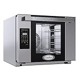 Cadco XAFT-04HS-LD Bakerlux LED Panel Heavy-Duty Countertop Convection Oven with Digital Controls &amp; Humidity, Stainless Steel/Black, NSF, 208-240v