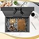Schwarz Luxus Große Magnet-Geschenkbox, 32,5 * 23 * 10,5cm mit Band, Papier& Grußkarte Party Favor Box für Hochzeit, Geburtstag & Muttertag