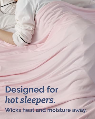Image of Cooling Blanket for Hot Sleepers - Cold Blanket Full /Queen Size - Double-Sided, Ultra Cool for Summer, Night Sweats & All Seasons - Soft, Lightweight & Breathable for Bed or Couch - Pink, 50 inch x 60 inch