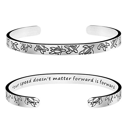 JoycuFFInspirational Mantra Cuff Bracelets for Women Friend Encouragement Gift for Her Personalized Birthday Jewelry