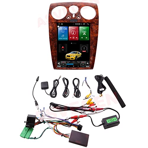 ASVEGEN 12.1 Inch Touch Screen Android 9.0 Car Stereo GPS Navigation for Bentley Continental GT, Flying Spur 2005-2012, 4+64G Walnut