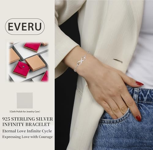 Sterling Silver Infinity Bracelets for Women Silver Bracelet for Women Infinity Bracelet Christmas Bracelets Women Gifts for Wife Mom Daughter3