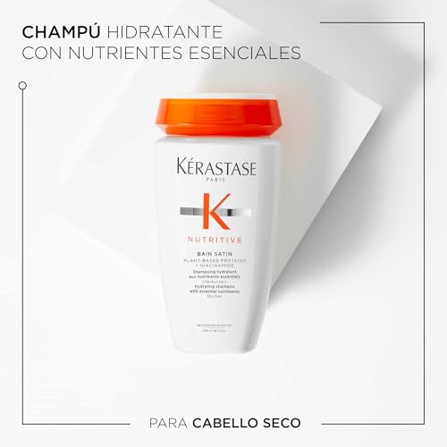 Kérastase Nutritive, Champú Hidratante, Para Cabello seco, Fortalece y repara, Con proteínas vegetales, Bain Satin, 250 ml - imagen 2