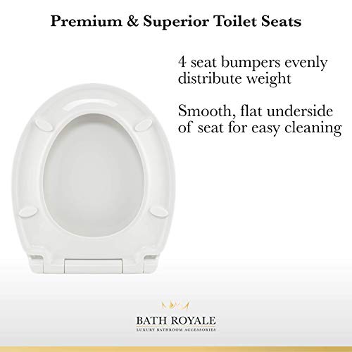 Bath Royale BR606-01 Biscuit/Linen Premium Elongated Toilet Seat Soft Close, Replacement Toilet Seat Fits All Toilet Brands including Kohler, Toto and American Standard