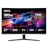 ODYS XP27-F-180-27 Zoll (69 cm) Curved Office & Gaming Monitor (Full-HD...