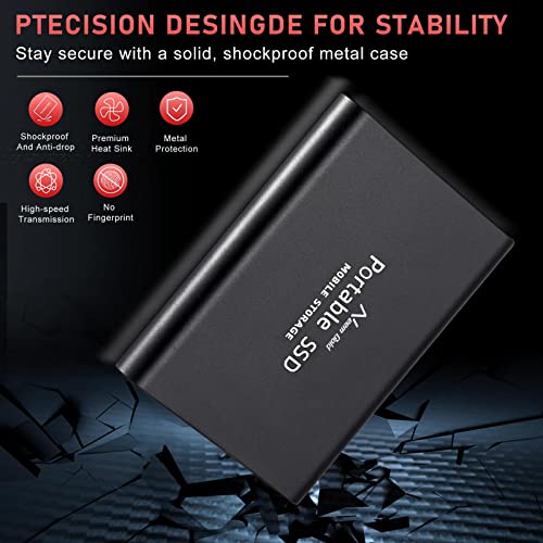 Image of SSD USB 3.1 External Solid State Drives Hard Disk for PC Laptop 2TB Red (500GB Black)