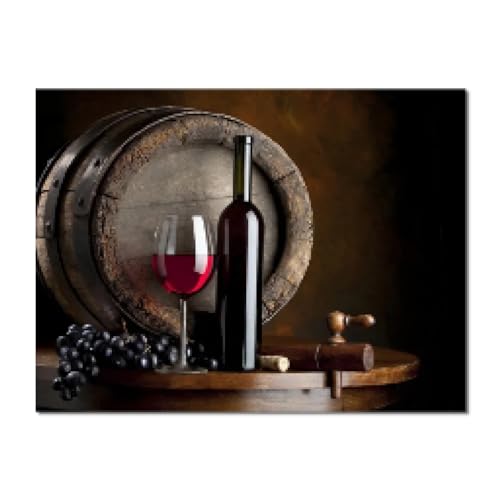 Peinture imprimée pour cuisine et toile murale vin rouge 30 x 50 cm