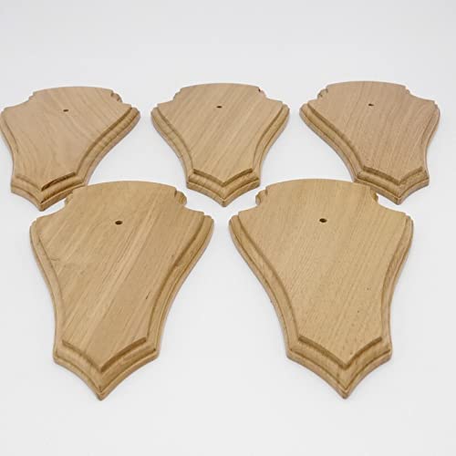 5 Stück Reh Trophäenschilder Spitz Eiche Hell groß AF 22 cm x 13 cm