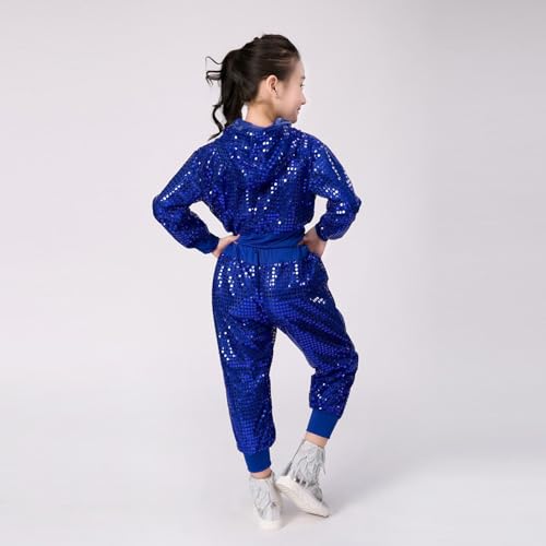 Conjunto infantil de lentejuelas para niñas color azul de 6 a 7 años 4