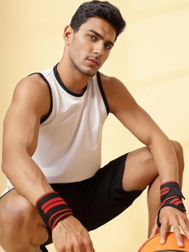 Image of CHKOKKO Men Polyester Solid Gym Regular Fit Tank Tops Sleeveless Sports Vest