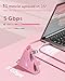 JoyReken 4-Port USB 3.0 Hub, FlyingVHUB Vertical Data USB Hub with 2 ft Extended Cable, for Mac, PC, Xbox One, PS4, PS5, iMac, Surface Pro, XPS, Laptop, Desktop, Flash Drive, Mobile HDD(Pink)