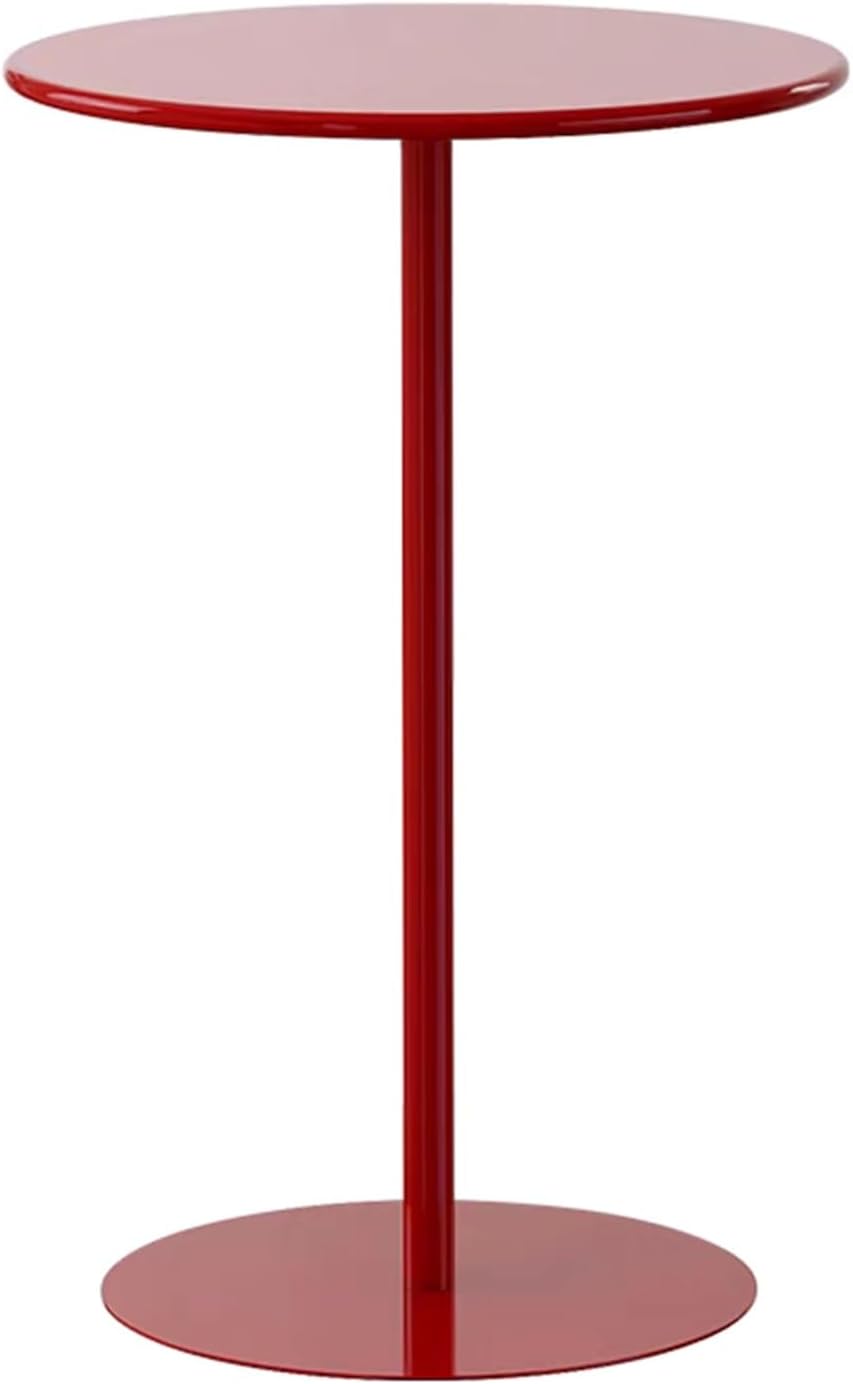 Bistro Table Round Pub Dining Table, Metal Top Cocktail Bar Table with Sturdy Base, Tall Bistro Pub Tables Breakfast Desk for Kitchen, Dining Room, Living Room End Table