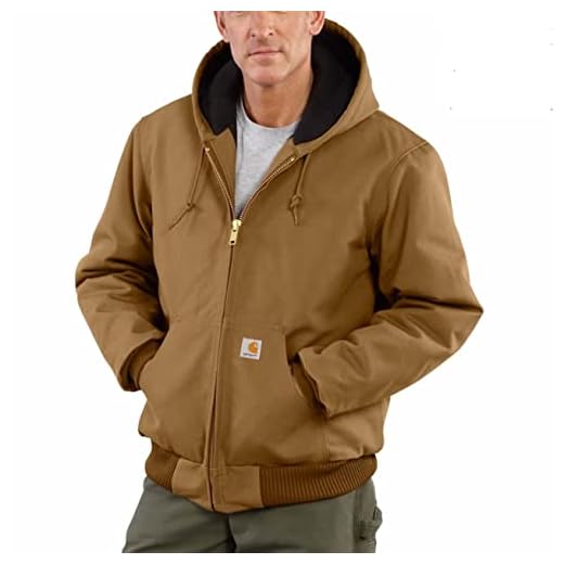 CarharttMenLoose Fit Firm Duck Insulated Flannel-Lined Active JacketBrownLarge