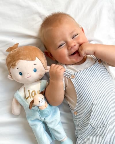 Image of LeyaDoll Personalized Soft Baby Doll 16'',Rag Doll for 1 Year Old Girl Gift