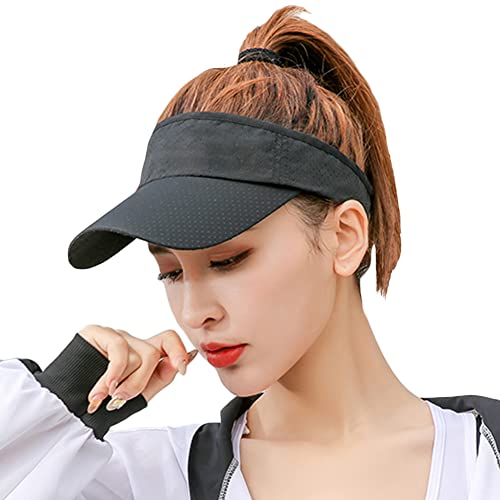 Casquette Visière Femme Homme Anti-UV Visiere Soleil Séchage Rapide Sport Cap Ultralight Chapeaux de Visière Golf Tennis Cyclisme Pare-Soleil Bandeau Running Baseball Cap Ete Grand Brim Plage Chapeau Cover