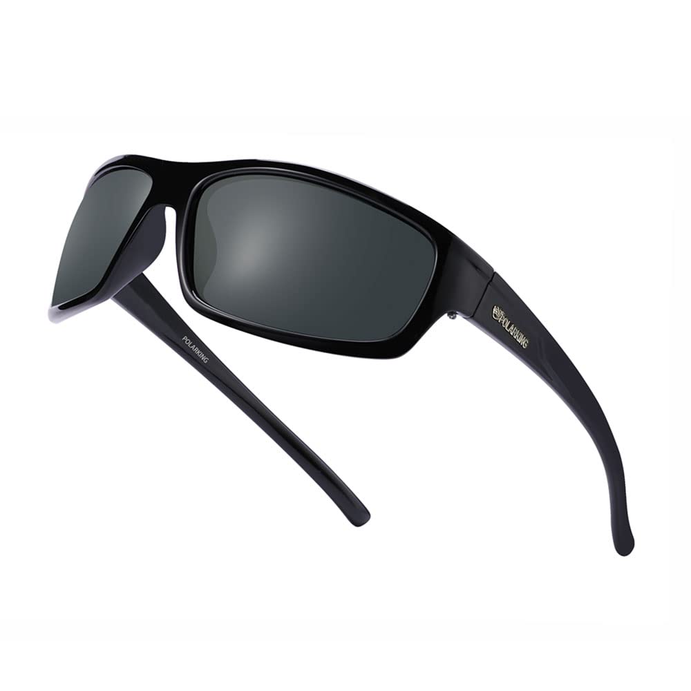 POLARKING Polarized Sport Sunglasses for Men Matte Finish Sun glasses Mirror Lens UV Blocking