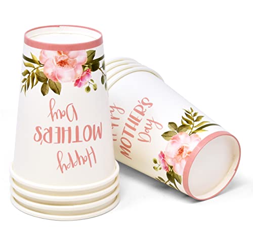 Happy Mother's Day Party Supplies Tableware Set 24 9" Paper Plates 24 7" Plates 24 9 Oz Cups 50 Lunch Napkins For Mothers Best Mom Ever Spring Flowers Theme Disposable Birthday Dinnerware Decorations #TOP4