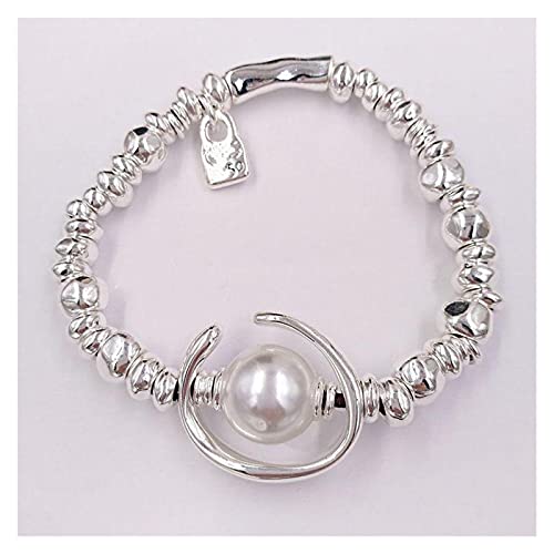 Bracelet d'amitié pour femme en perles et rond plaqué - Bijou européen 19 cm
