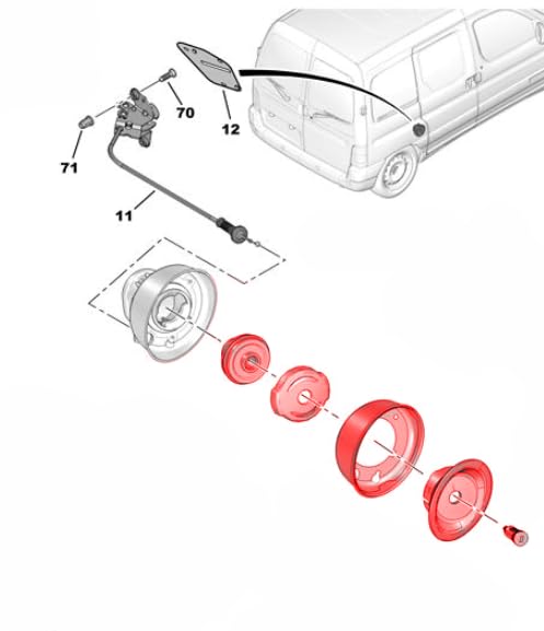 Konuooer Bouchon D'Essence Réservoir Compatible Avec Berlingo I Partner