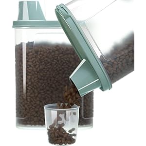 Citylife 2er-Pack Luftdichte Hundefutter Vorratsbehälter Wasserdichter Aufbewahrungsbehälter für Katzenfutter mit Messbecher Futtercontainer Aufbewahrung 2300ml