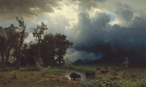 Peinture pour décoration salon avec l'affiche imprimée sur toile de Bierstadt 60x90cm