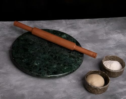 Image of Modern Decor Emporium Green Marble Chakla (11 Inch) | Roti Maker | Rolling Pin Board | Chapati Maker | Chakla | Kitchen Tools for Home & Kitchen | Finished Marble Roti Maker. (Green 11 INCH)