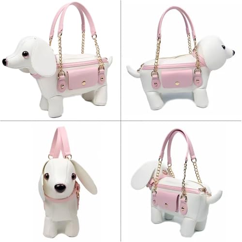 Image of Women PU Leather Unique Novelty Dog Shaped Crossbody Shoulder Bag Handbag Purse