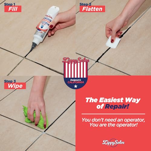 Image of Tile Grout, Repair Kit, Restore & Renew Tile Joints Line, Fast Drying Tile Grout Paint Squeeze Tube for Bathroom Shower Kitchen Floor, Waterproof (8.8 oz, Black)