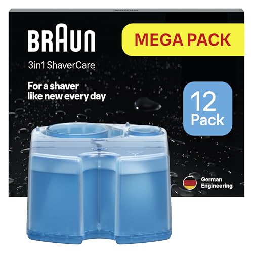Braun 3in1 ShaverCare, recharges 3-en-1, originales, pour station SmartCare, nettoie 10x mieux que l’eau, formule avec un parfum frais de citron, pour un...