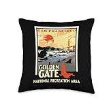 Golden Gate National Rec Area Park Vintage San Francisco Throw Pillow