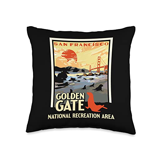Golden Gate National Rec Area Park Vintage San Francisco Throw Pillow