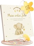 PassionUp® Babytagebuch mit extra viel Platz für Lieblingsfotos. Liebevolles Geschenk zur Geburt I Mit Themen- und Monatseinteilung I Mein erstes Jahr Babyalbum I 21x21cm I Erinnerungsbuch Baby