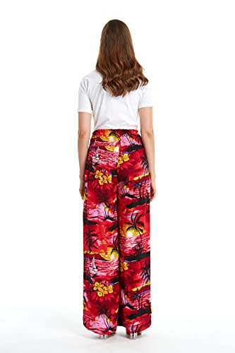 Matchable Family Hawaiian Luau Men Women Girl Boy Clothes in Sunset Red3