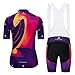 Uriah Women's Cycling Jersey Bib Shorts Set White Short Sleeve Breathable Purple Cloud Size 4XL(CN)