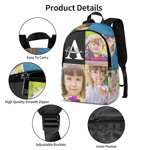 Image of Custom Kids Backpacks for School, Boys Girls Backpacks Lunch Tote Bag for Elementary Lightweight School Backpacks for Toddler Kindergarten Child Daycare Backpackss 3 Photos