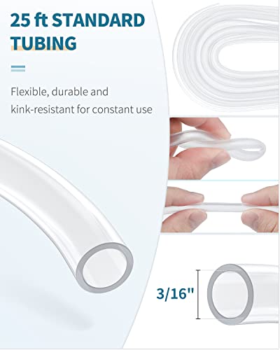 Pawfly 25 Feet Airline Tubing Standard Aquarium Air Pump Accessories With Check Valves, Suction Cups And Connectors #TOP1