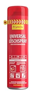 Prymos Feuerlöscher Spray 625ml – Universal Löschspray für Küche, Haushalt, Grill – 5A/21B/15F – Made in Germany – für Brandklassen A B F & Elektrogeräte bis 1000V