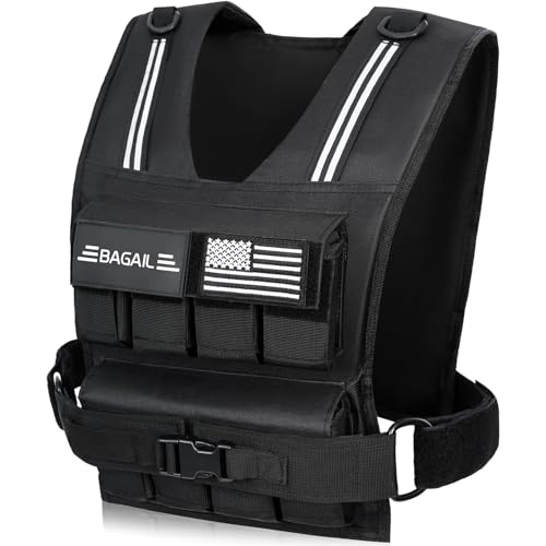 BAGAIL Weighted Vest Men, 20lb/30lb/40lb Adjustable Weight Vest for Woman with Removable Iron Weights, Women’s Rucking Vest for Walking, Workout, Running, Strength Training