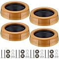 Marsui 60 Pcs Toilet Wax Ring Kit Include Retainer Washers and Thick Flange Closet Bolts Bolt Cap Fits 3" and 4" Waste Lines for Toilet Gas Odor Watertight Sealing(Upgraded Version,1.57 Inch)