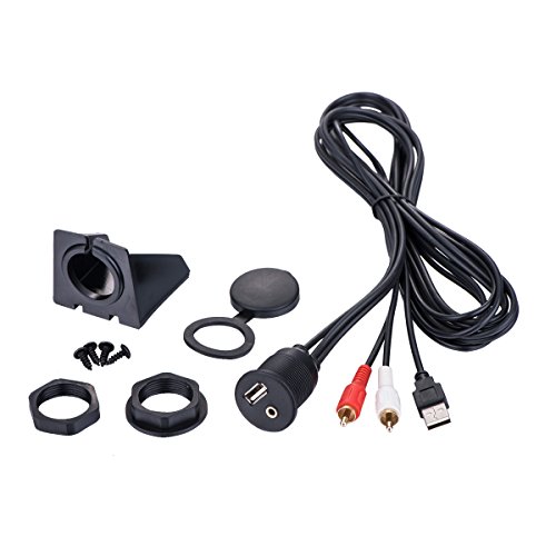 Universal Car Motorcycle Mount Installation USB/Aux 2RCA Extension Cable