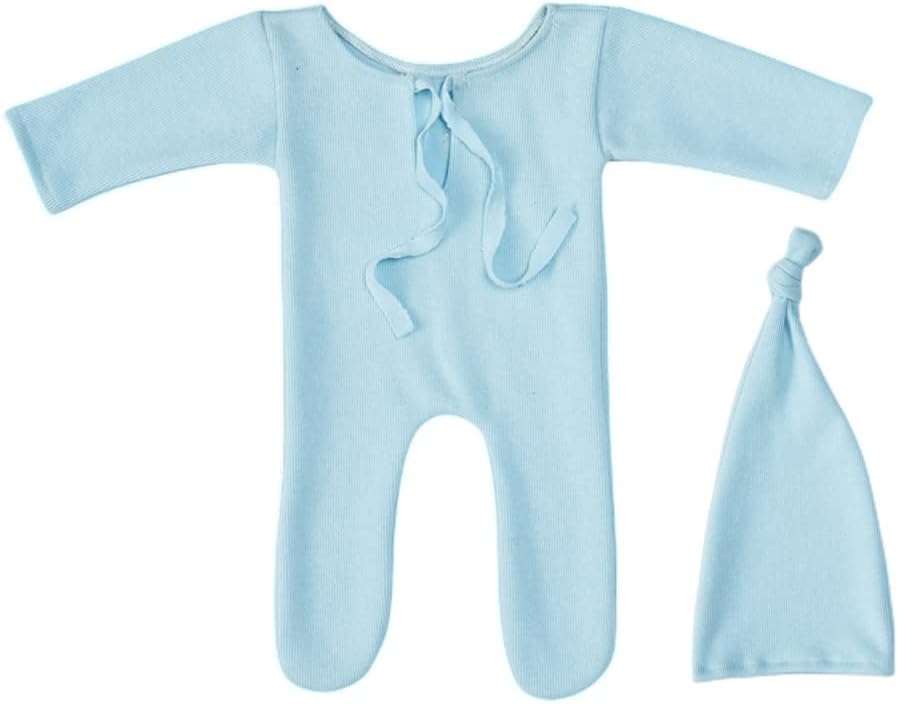Newborn Photography Props Costume Cute Hat With Romper Set Newborn Boy Photoshoot Outfits Baby Boy Girl Photoshoot Outfits