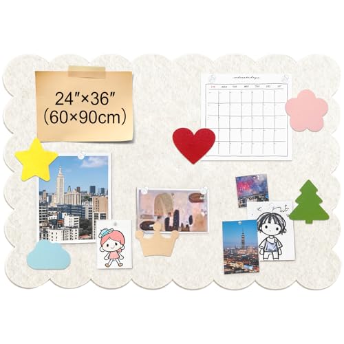 Felt Bulletin Board 36'×24' Large Pin Cork Boards for Walls Decor(with 30 Pcs Push Pins) Picture Photo Wall Display Notice Vision Board Office Supplies Accessories Kitchen,Classroom,Home,Room Decor