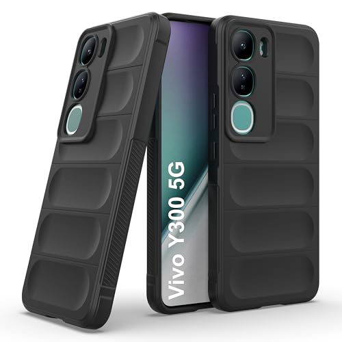 Image of amazon basics Back Case Cover for Vivo Y300 5G | Compatible for Vivo Y300 5G Back Cover | Liquid Silicon Magic Case with Camera Protection | Black
