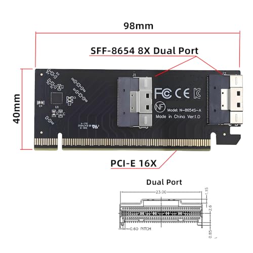 Image of 74Pin Dual Slimline SFF-8654 Low Profile to PCIE4.0 PCIE 16X Express 3.0 Raid Card VROC Raid0 Hyper Adapter